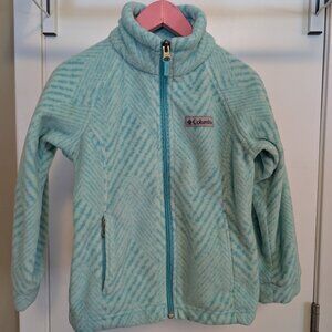 Columbia Turquoise Fleece Full Zip Sweater